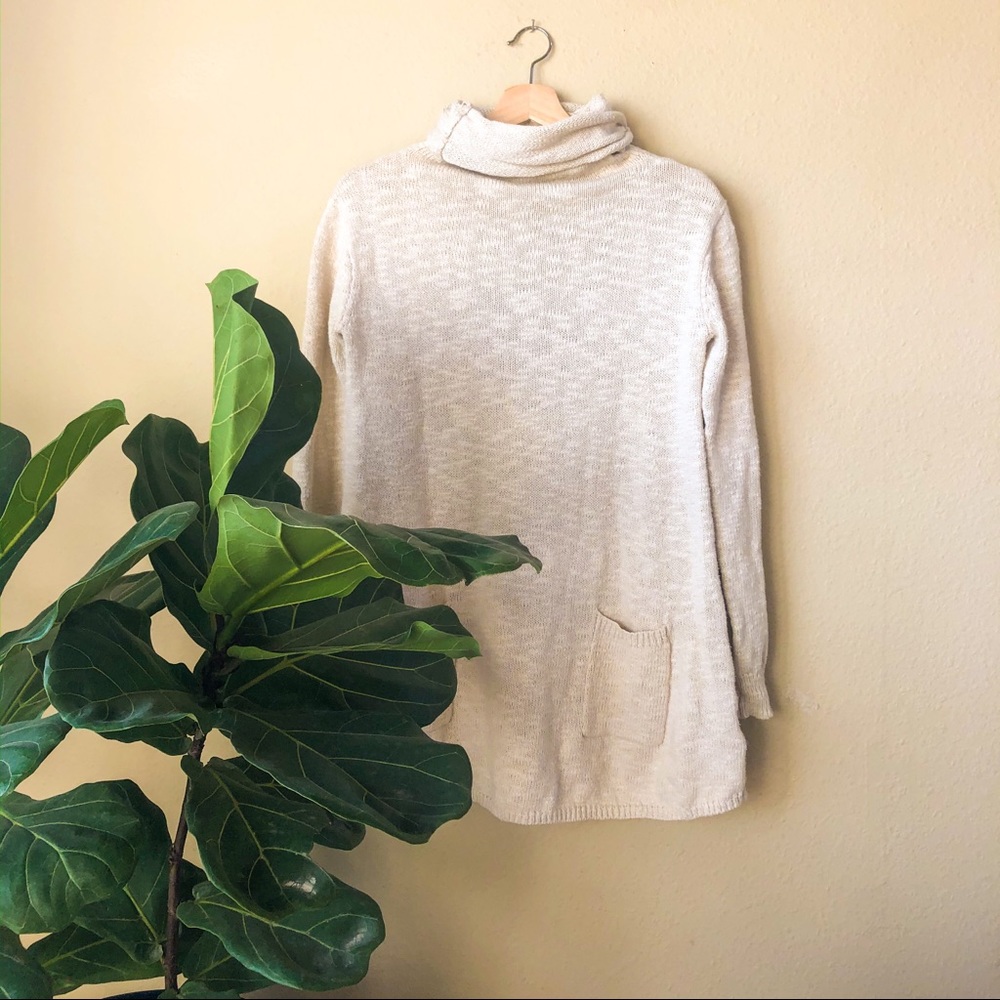 BDG knit cream turtleneck tunic